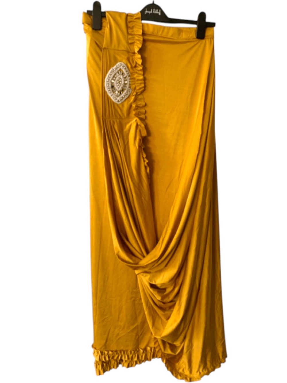 Turmeric Ruffled Ready-to-Wear Saree - Picture 4 of 4